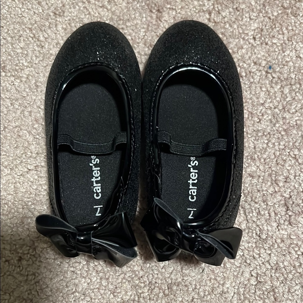 Carter's Black Dress Shoes with Decorative Bows